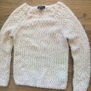 Buffalo David Bitton Womens Cream light Fuzzy Textured Eyelash Knit Sweater